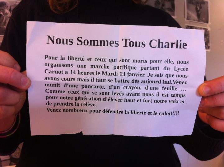 Par ce message, les élèves souhaitent réunir "tous les cannois, mais majoritairement les lycéens" Crédit: M.B
