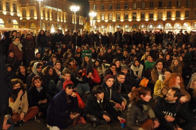 L'occupation des places françaises rappelle les "indignés" espagnols. (Crédit photo : Nuit Debout Capitole / © Côté Toulouse)