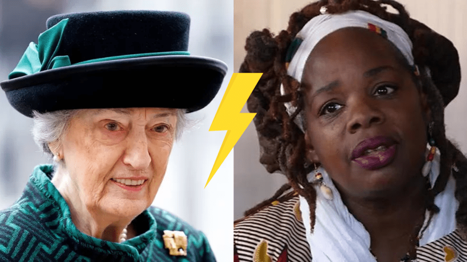 À gauche Susan Hussey (crédit : 	Max Mumby/GUETTY) et Ngozi Fulani (crédit : Andre Rhoden-Paul/BBC) à droite (montage : Baptiste Bozon)